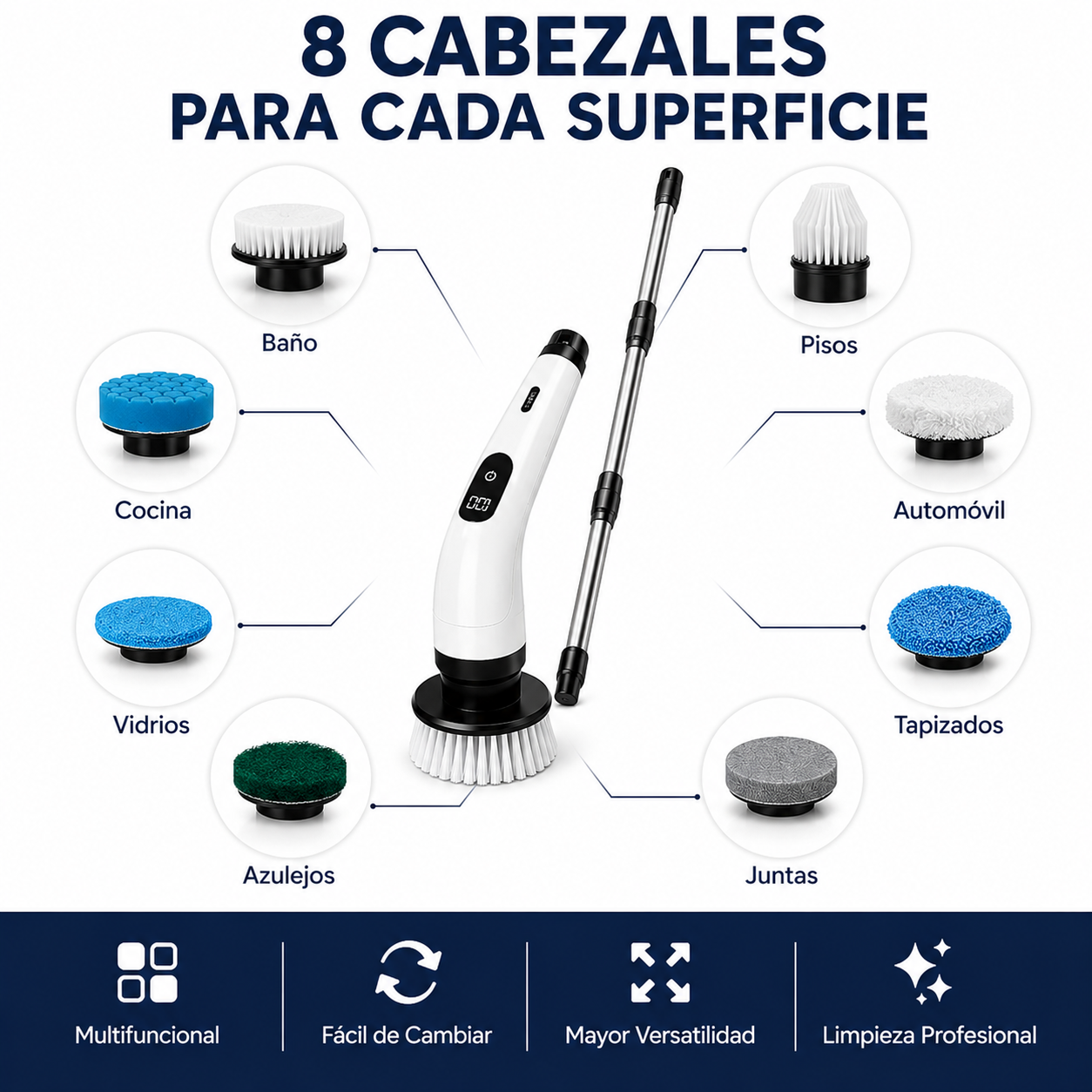Limpiador Eléctrico Recargable 8 en 1